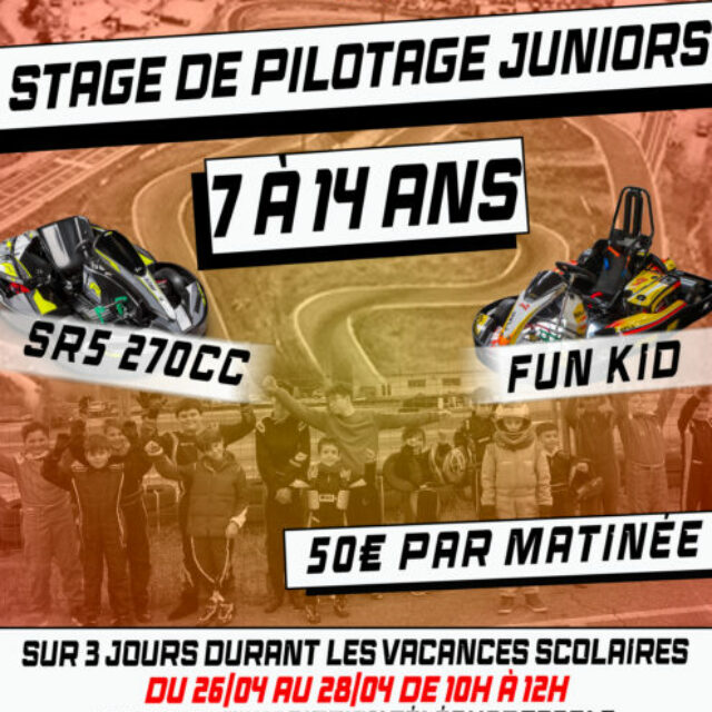 Stage de pilotage JUNIORS (7 à 14 ans) Vacances d’avril