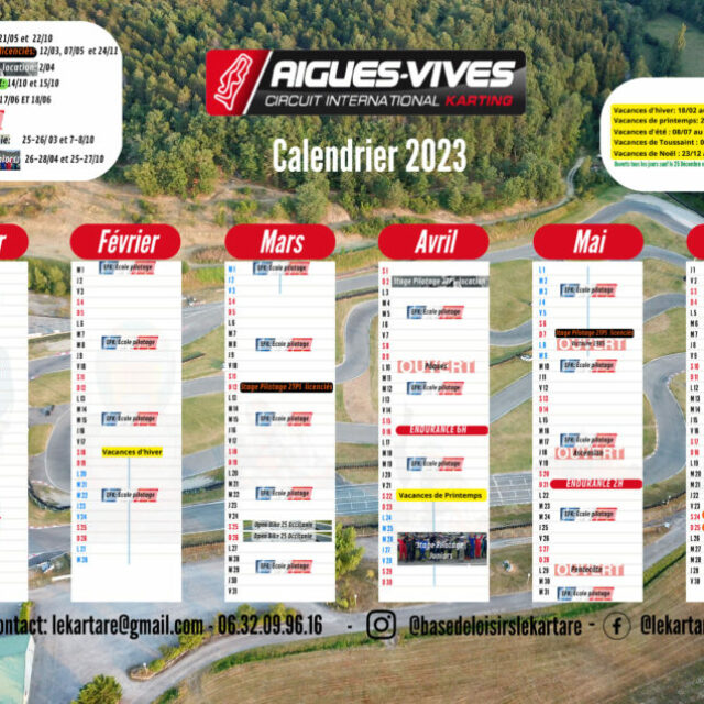 Calendrier des évènements 2023 !