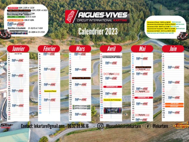 Calendrier des évènements 2023 !